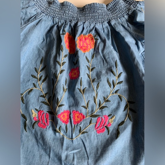 Francesca denim look embroidered top. - Picture 2 of 7